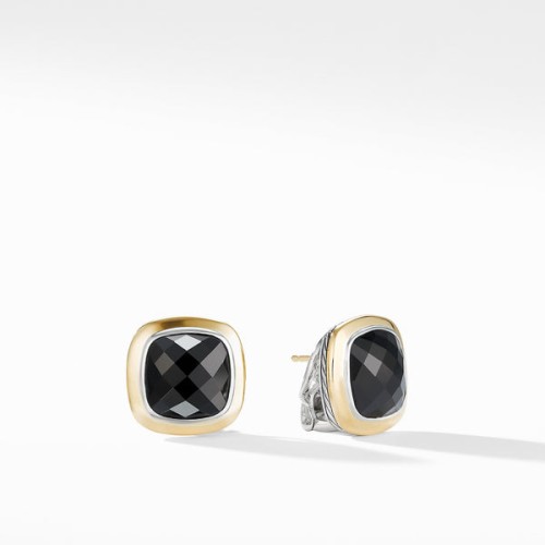 Albion® Stud Earrings with 18K Gold and Black Onyx