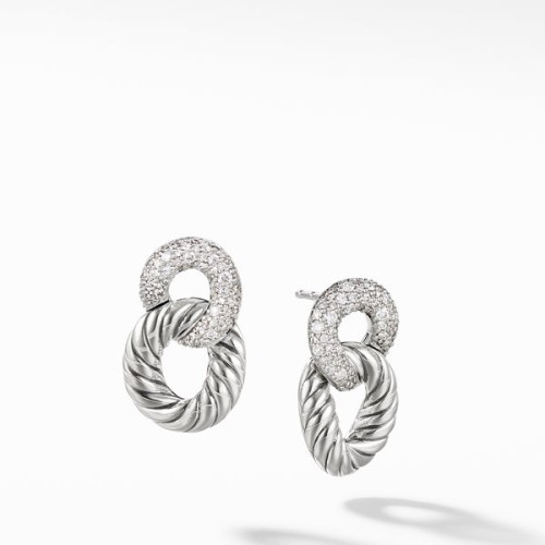 BelmontÃ‚® Curb Link Drop Earrings with Diamonds