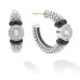 Black Caviar Ceramic and Diamond Circle Hoop Earrings
