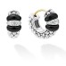 Black Caviar Ceramic and Diamond Huggie Earrings