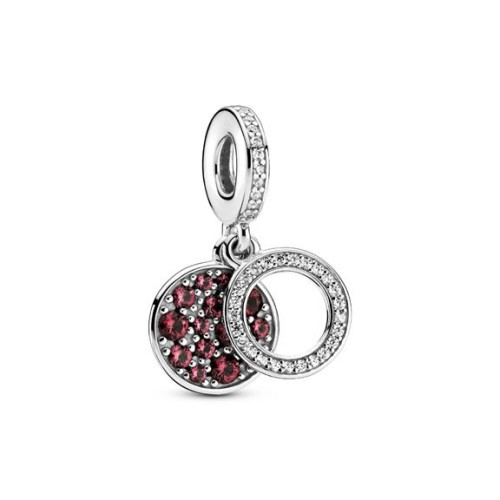 Sparkling Red Disc Double Dangle Charm * RETIRED *