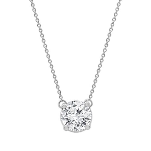 2.21CTTW Lab-Created Diamond Solitaire Necklace in 14K White Gold