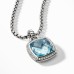 Albion® Pendant in Sterling Silver with Blue Topaz and Pavé Diamonds