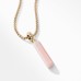Barrel Amulet with Pink Opal and 18K Yellow Gold
