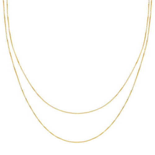 Double Strand Liquid Gold Necklace - Yellow Gold