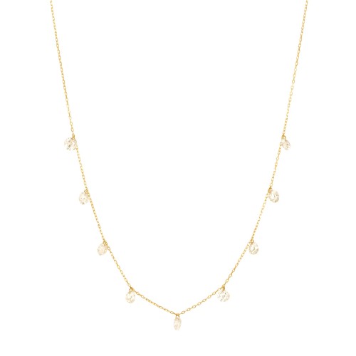 Dana\u00e9 Nine Diamond Hang Up Necklace - Yellow Gold