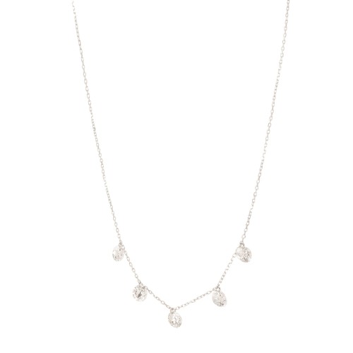 Dana\u00e9 Five Diamond Hang Up Necklace - White Gold