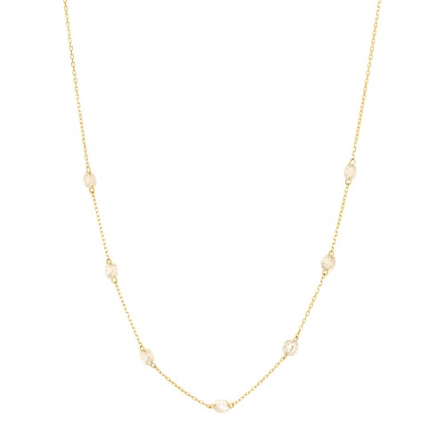 Dana\u00e9 Seven Diamond Encrusted Necklace - Yellow Gold