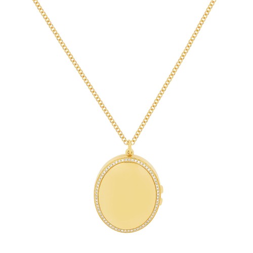 Oval Locket Necklace - Yellow Gold