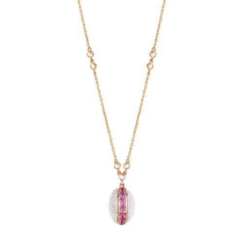 Bombay Oval Necklace - Pink Sapphire