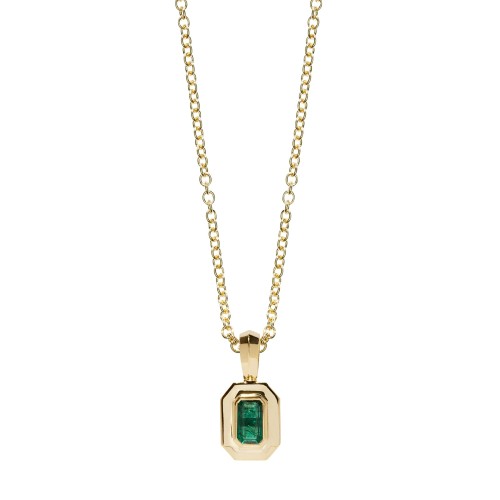 Staircase Petite Charm Necklace - Emerald