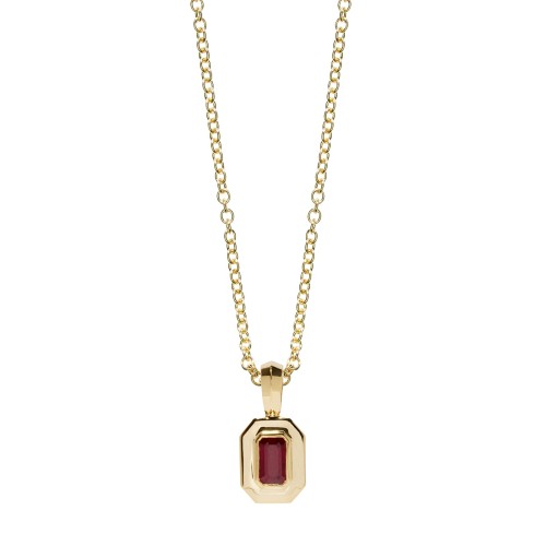 Staircase Petite Charm Necklace - Ruby