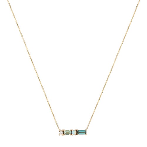 Pillar Necklace - Tourmaline, Opal \u0026 Diamond