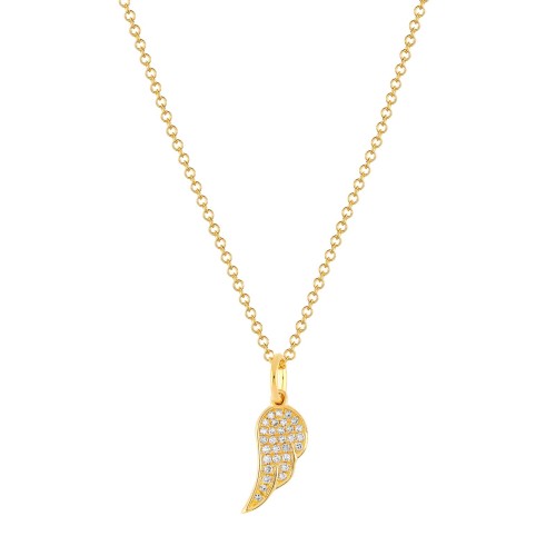 Angel Wing Diamond Necklace - Yellow Gold