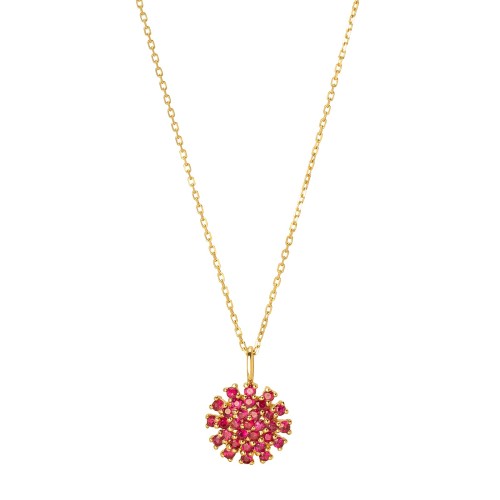Flower Necklace - Ruby