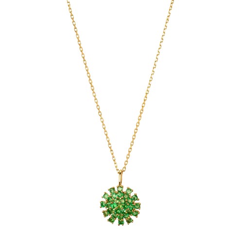 Flower Necklace - Emerald